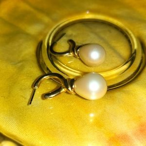 Ornate pearl earrings due to design being original! Vintage Cleaned, shined4 you